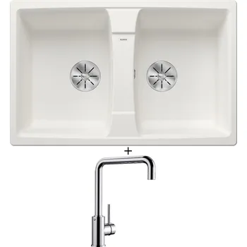Granitový dřez Granitový dřez SET Blanco LEXA 8 bílá 524964 + Blanco MILI chrom 519413