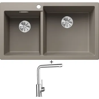 Granitový dřez Granitový dřez SET Blanco PLEON 9 tartufo 523064 + Blanco MILA chrom 519414