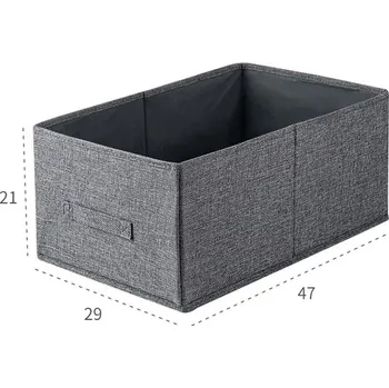 Úložný box Velký skládací textilní úložný box - šedá,41x24x17cm