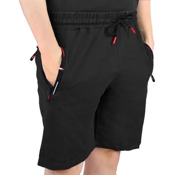 Pánské kraťasy Pánské teplákové kraťasy Nadměrná velikost TG černé (Nadrozměrné kraťasy velikosti 3XL - 7XL)