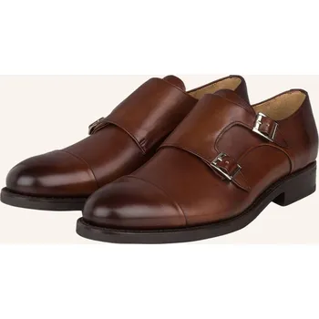 Pánské mokasíny Cordwainer Pánské Monky S Dvojitou Přezkou Clyde, hnědá, 42,5