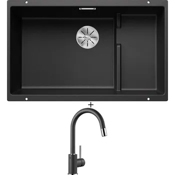 Granitový dřez Dřez pod desku SET Blanco SUBLINE 700 U Level antracit 523538 + Blanco MIDA-S antracit 521455