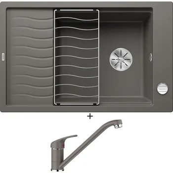 Granitový dřez Granitový dřez SET Blanco ELON XL 6 S šedá vulkán + excentrické ovládání + Blanco DARAS šedá vulkán 526934