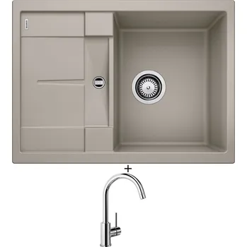 Kuchyňský dřez Granitový dřez SET Blanco METRA 45 S Compact tartufo 519569 + Blanco MIDA chrom 517742