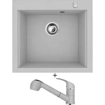 Granitový dřez Granitový dřez SET Pyramis SIROS (57x51,5) 1B šedá + Pyramis FIDO šedá