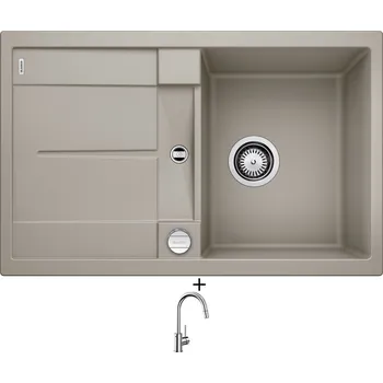 Granitový dřez SET Blanco METRA 45 S tartufo + excentrické ovládání + Blanco MIDA-S chrom 521454
