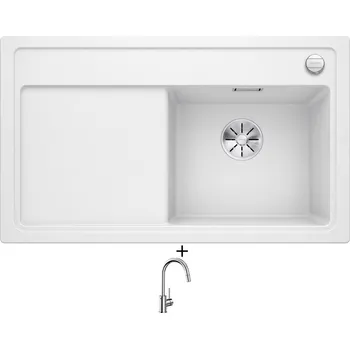 Granitový dřez Granitový dřez SET Blanco ZENAR 45 S bílá 523788 + Blanco MIDA-S chrom 521454