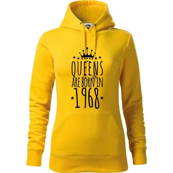 Dámská mikina Queens are born in 1968 - Mikina dámská Cape s kapucí - S ( Žlutá )