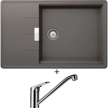 Granitový dřez Granitový dřez SET Schock TIA D-100LS Silverstone + Schock COSMO 525001 chrom