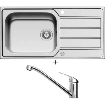 Kuchyňský dřez Nerezový dřez SET Pyramis ATHENA PLUS (100x50) 1B 1D nerez + Pyramis ASALIA chrom