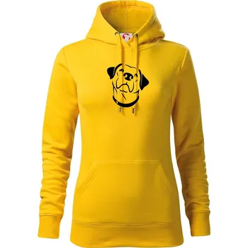 Dámská mikina Labrador obrys - Mikina dámská Cape s kapucí - XS ( Žlutá )
