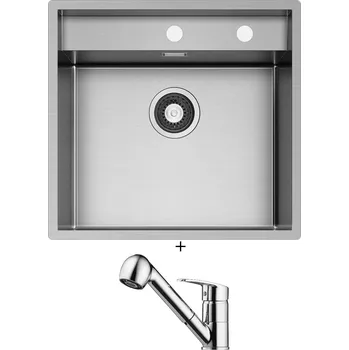 Nerezový dřez Nerezový dřez SET Pyramis KRYPTO (54X51) 1B nerez + Pyramis FIDO chrom