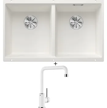 Granitový dřez Dřez pod desku SET Blanco SUBLINE 350/350 U bílá 523578 + Blanco MILI bílá 523107