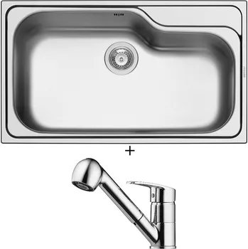 Nerezový dřez Nerezový dřez SET Pyramis TITAN (86x50) 1B nerez + Pyramis FIDO chrom