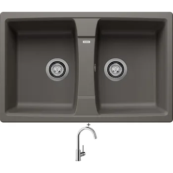Granitový dřez Granitový dřez SET Blanco LEXA 8 šedá vulkán 527281 + Blanco MIDA chrom 517742