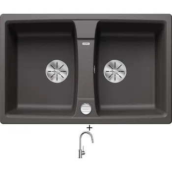 Granitový dřez Granitový dřez SET Blanco LEXA 8 šedá skála s excentrem 524951 + Blanco MIDA-S chrom 521454