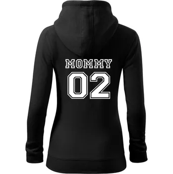 Dámská mikina Family Team-táta, máma, dítě - Dámská mikina trendy zipper s kapucí - S ( Černá )