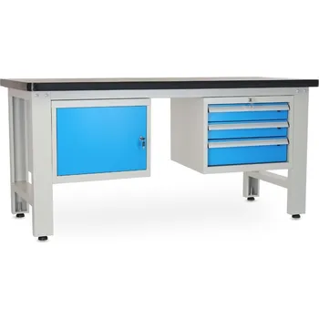 Dílenský stůl Dílenský stůl Solid MDF-13, 180 cm, 2 závěsné boxy, černá