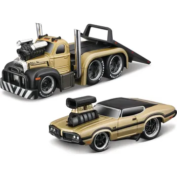 Maisto - Muscle Transports - 1953 MACK B-61 Flatbed 1970 Oldsmobile 442, 1:64