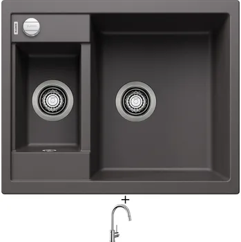 Granitový dřez Granitový dřez SET Blanco METRA 6 šedá skála s excentrem 518874 + Blanco MIDA-S chrom 521454