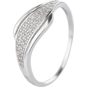 Souprava šperků Bealio BEALIO Stříbrný prsten ELEGANTNÍ VLNKA zirkon Velikost prstenu: 56 03-04004-2146