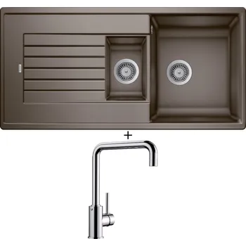 Kuchyňský dřez Granitový dřez SET Blanco ZIA 6 S kávová 515072 + Blanco MILI chrom 519413