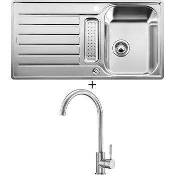 Nerezový dřez Nerezový dřez SET Blanco LANTOS 5 S-IF nerez kartáčovaný 517281 + Deante LIMA BBM F62M nerez