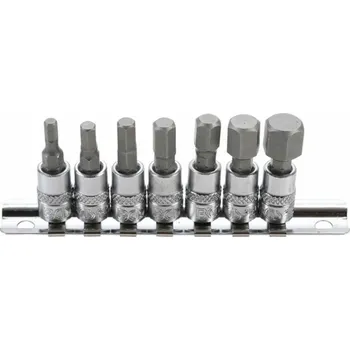 Zástrčné hlavice 1/4" Imbus H4-H12, sada 6 ks na liště - BGS 261