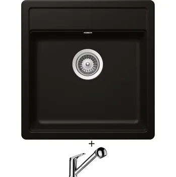Granitový dřez Granitový dřez SET Schock MONO N-100S Night + Schock COSMO 525122 chrom