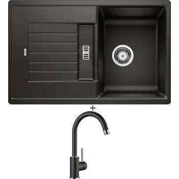Kuchyňský dřez Granitový dřez SET Blanco ZIA 45 S černá 526013 + Blanco MIDA černá 526145