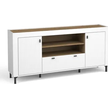 Ložnicová sestava Komoda MOSSA MO7, Dub Whisky/Bílá Mat