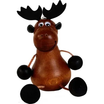 Dřevěná hračka Dřevotéka - Dřevěný sobík na pružině Dřevěný sobík na pružině