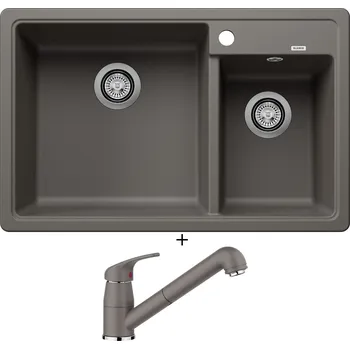 Kuchyňský dřez Granitový dřez SET Blanco LEGRA 8 šedá vulkán 527272 + Blanco DARAS-S šedá vulkán 526936