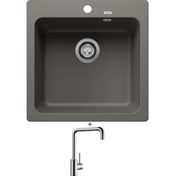 Granitový dřez Granitový dřez SET Blanco NAYA 5 šedá vulkán 527310 + Blanco MILI chrom 519413
