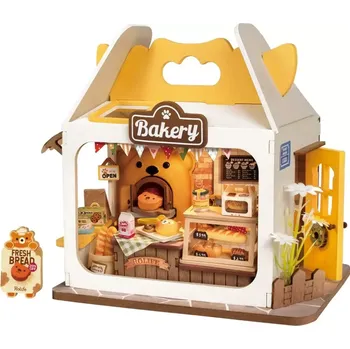ostatní stavebnice RoboTime 3D dřevěná skládačka Miniatura domečku Medvídkovo pekařství