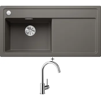 Granitový dřez Granitový dřez SET Blanco ZENAR XL 6 S šedá vulkán 527370 + Blanco MIDA chrom 517742