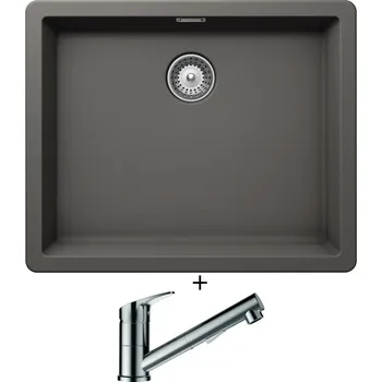 Granitový dřez Dřez pod desku SET Schock GREENWICH N-100L U Silverstone + Schock EVINAS 577120 nerez