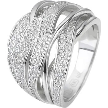 Souprava šperků Bealio BEALIO Stříbrný prsten PROPLETENÉ VLNKY zirkon Velikost prstenu: 56 03-08510-2099