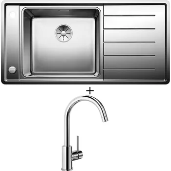 Nerezový dřez Nerezový dřez SET Blanco ANDANO XL 6 S-IF nerez hedvábný lesk 523000 + Blanco MIDA chrom 517742