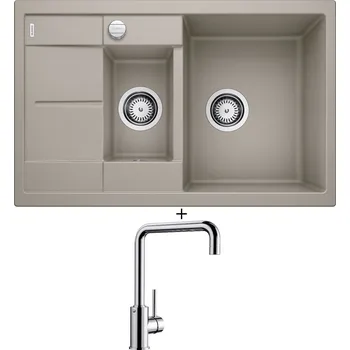 Granitový dřez SET Blanco METRA 6 S Compact tartufo s excentrem 517353 + Blanco MILI chrom 519413