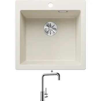 Granitový dřez Granitový dřez SET Blanco PLEON 5 bílá soft 527135 + Blanco MILI chrom 519413