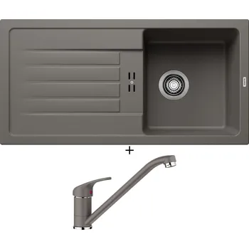Kuchyňský dřez Granitový dřez SET BLANCO FAVUM 45 S šedá vulkán 527266 + Blanco DARAS šedá vulkán 526934