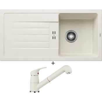 Kuchyňský dřez Granitový dřez SET BLANCO FAVUM 45 S bílá soft 527083 + Blanco DARAS-S bílá soft 526937