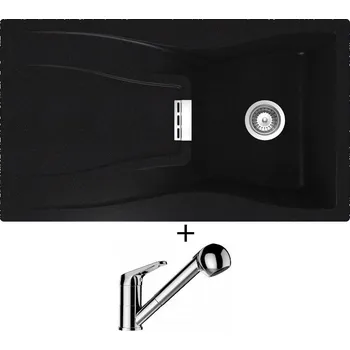 Granitový dřez Granitový dřez SET Schock WATERFALL D-100 Puro + Schock COSMO 525122 chrom