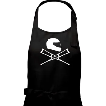 Kuchyňská zástěra Silniční helma / berle - Pánská zástěra na vaření - Univerzální velikost ( Černá )