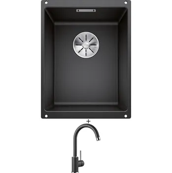 Granitový dřez Dřez pod desku SET Blanco SUBLINE 320-U antracit 523406 + Blanco MIDA antracit 519415