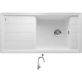 Granitový dřez Granitový dřez SET Blanco FARON XL 6 S bílá 524807 + Blanco MIDA-S chrom 521454