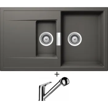 Granitový dřez Granitový dřez SET Schock MONO D-150 Silverstone + Schock COSMO 525122 chrom