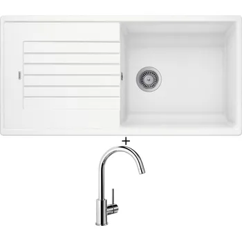 Kuchyňský dřez Granitový dřez SET Blanco ZIA XL 6 S bílá 517571 + Blanco MIDA chrom 517742