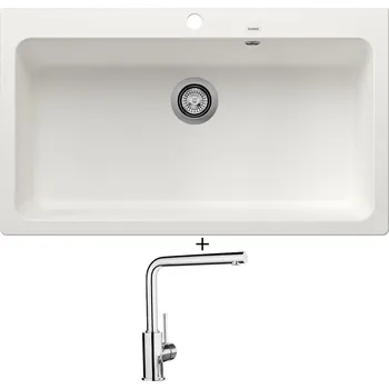 Granitový dřez Granitový dřez SET Blanco NAYA XL 9 bílá 521816 + Blanco MILA chrom 519414